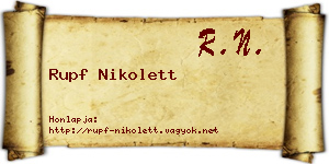 Rupf Nikolett névjegykártya